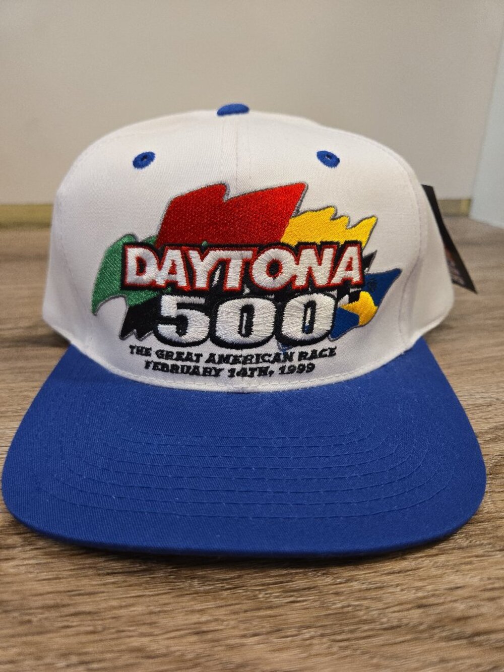 Vintage DAYTONA 500 1999 The Great American Race Cracked Flag Snapback